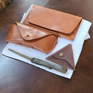Leather wallet and sunglasses set